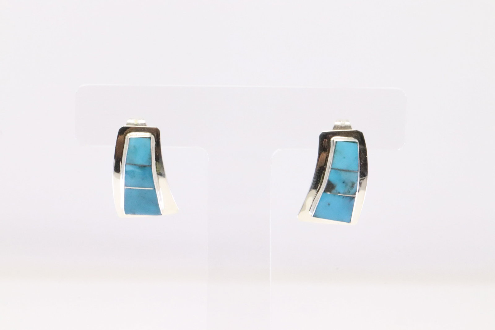Native America Navajo Sterling Silver Turquoise Post Earring's By Cynthia Johnson.: This is a Native America Navajo Sterling Silver Turquoise Post Earring's By Cynthia Johnson.