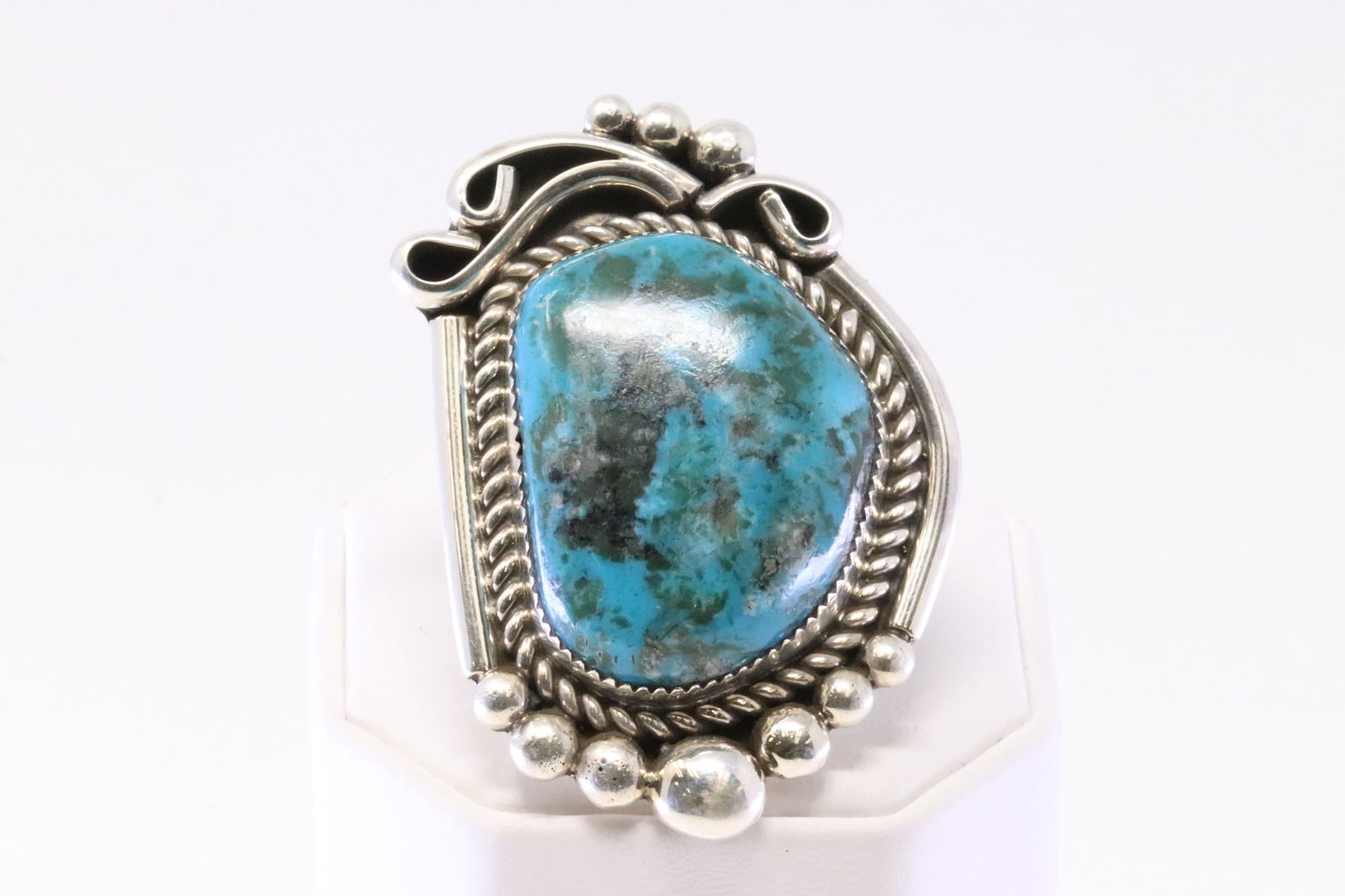 Native America Navajo Sterling Silver Turquoise Ring By Ray Nez. (1 of 4)