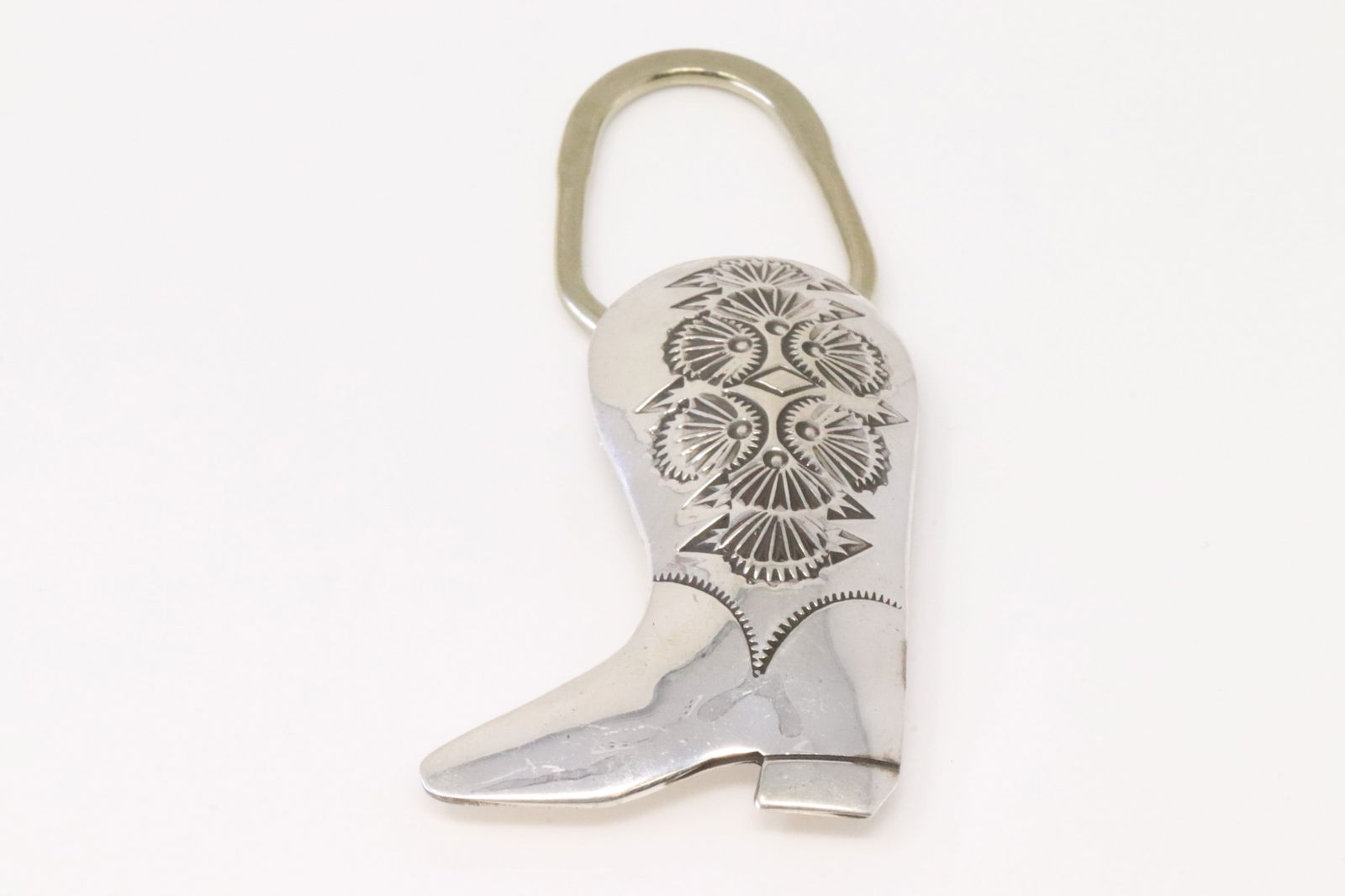 Native America Navajo Sterling Silver Boot Key Chain. (1 of 3)