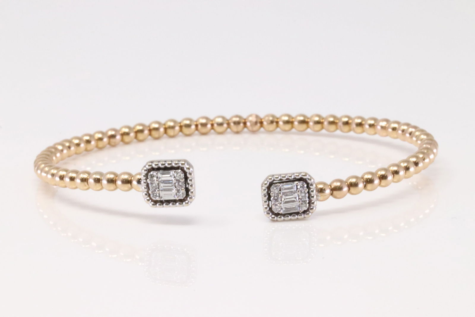 18KT Rose Gold Diamond Cuff Bangle Bracelet 18Kt. (1 of 4)