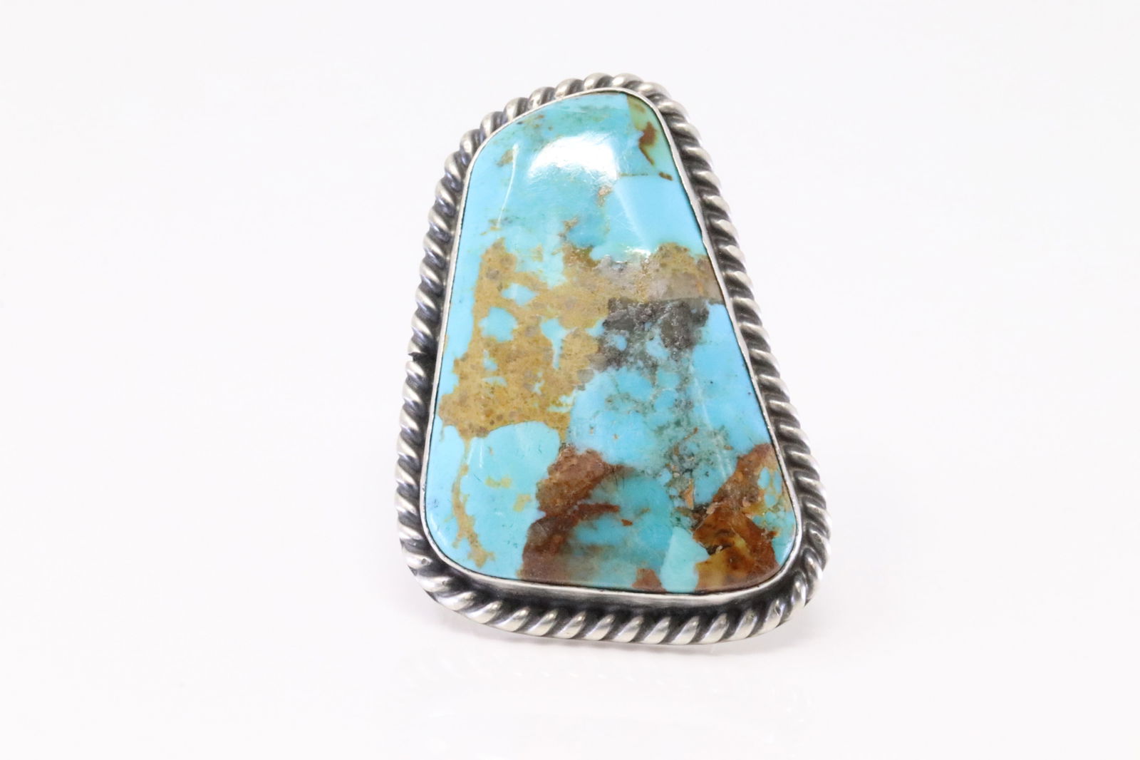 Native America Navajo Sterling Silver Kingman Turquoise Ring By Augustine Largo. (1 of 4)