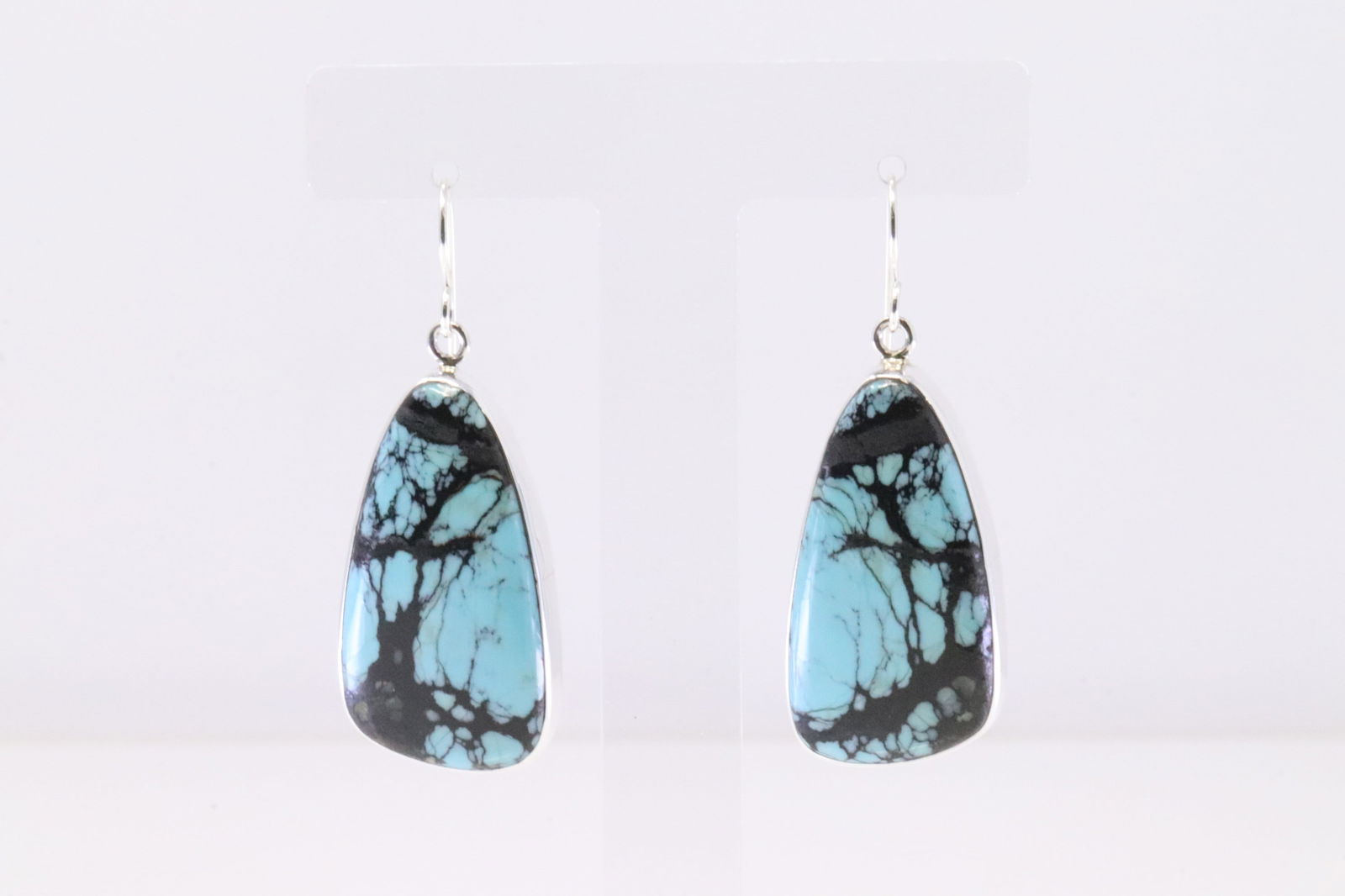 Native America Navajo Sterling Silver Turquoise Dangling Earring's By S.H. (1 of 4)