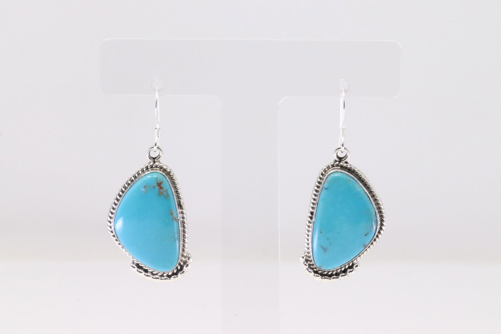 Native America Navajo Sterling Silver Turquoise Dangling Earring's By Verley Betone. (1 of 4)