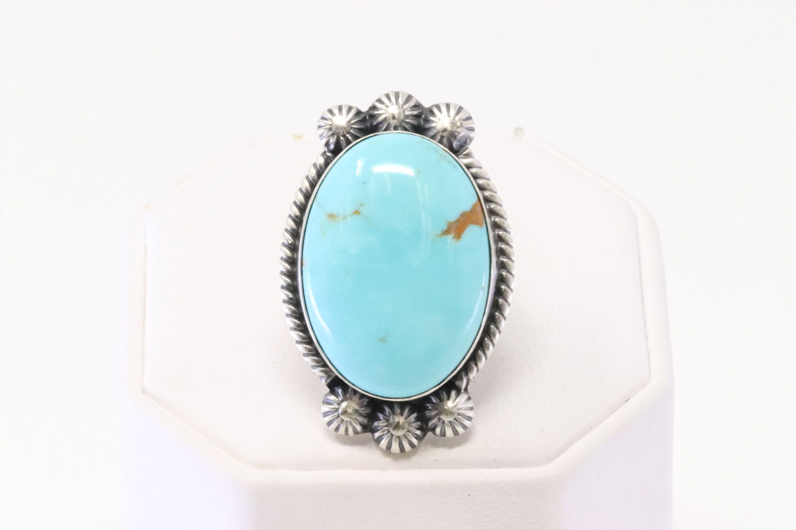 Native America Navajo Sterling Silver Turquoise Ring By Donovan Skeets. (1 of 4)