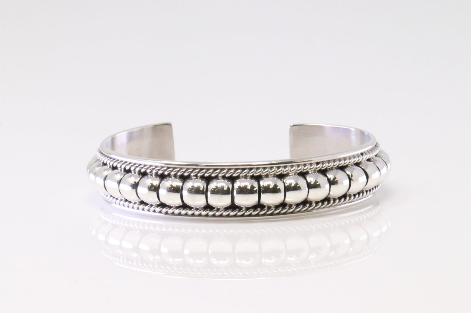 Native America Navajo Sterling Silver Bracelet Cuff By Thomas Charley. (1 of 4)