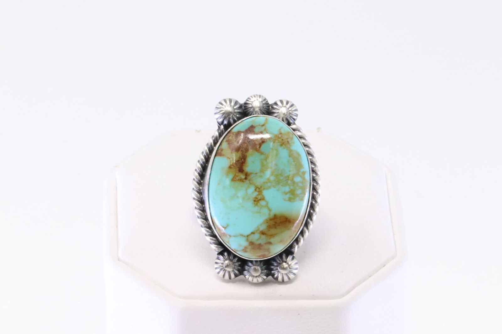 Native America Navajo Sterling Silver Turquoise Ring By Donovan Skeets. (1 of 4)