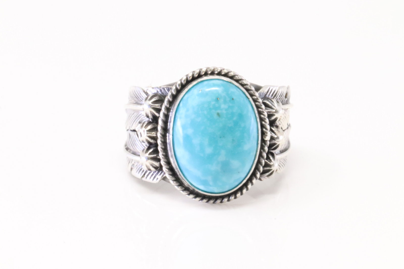 Native America Navajo Sterling Silver Turquoise Ring By Bobby Platero.: This is a Native America Navajo Sterling Silver Turquoise Ring By Bobby Platero. Ring size: 8.25