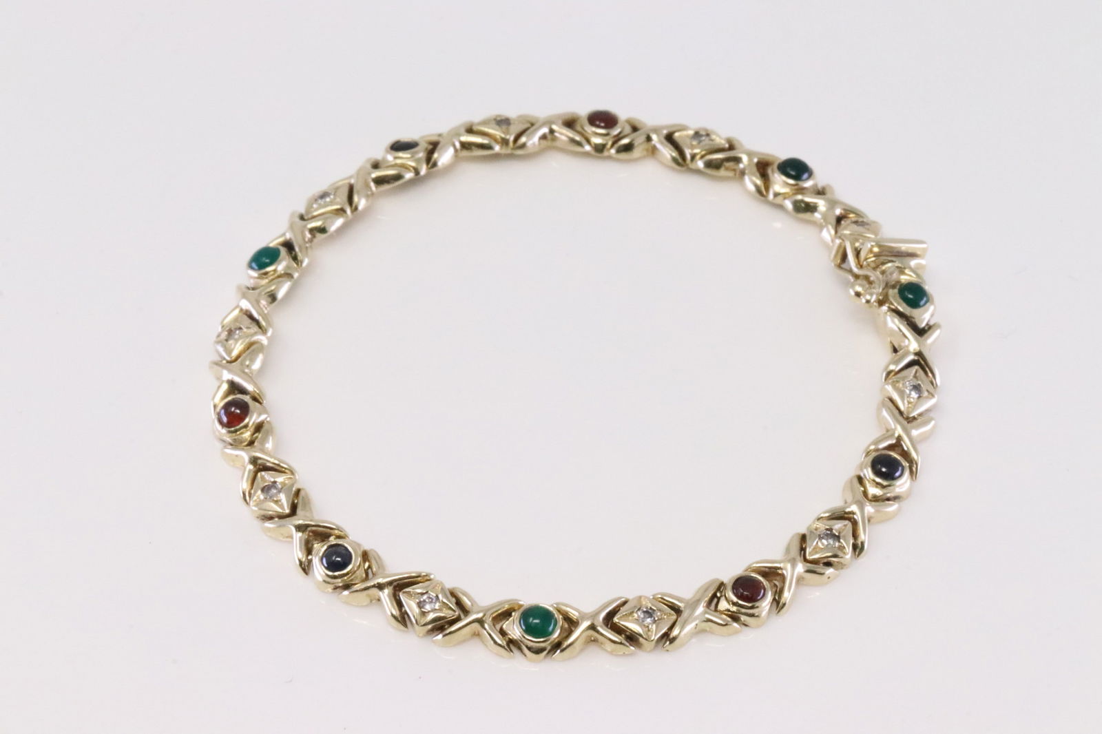 Multi-Color Stone & Diamond Bracelet 14Kt (1 of 5)