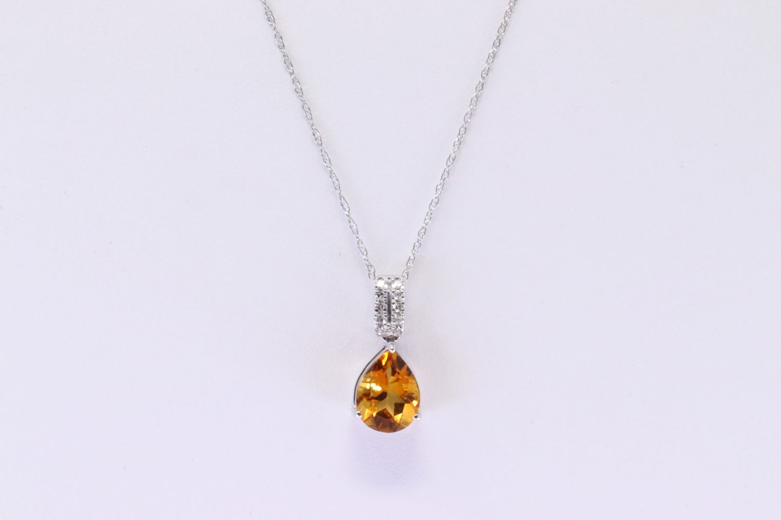 Citrine & Diamond Pendant / Necklace 14Kt. (1 of 4)