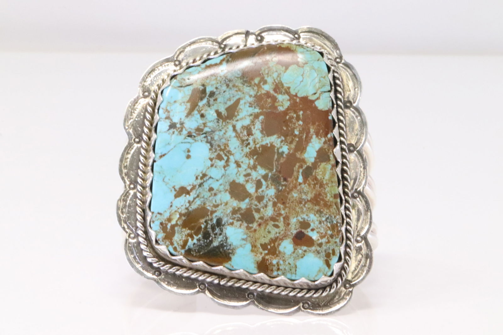 Native America Navajo Sterling Silver Turquoise Bracelet Cuff By Danny Hinio. (1 of 4)
