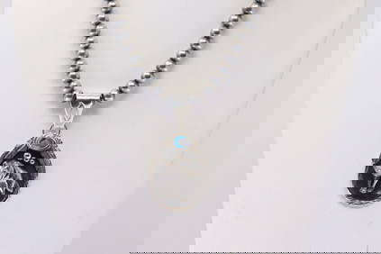 Mike Spencer Vintage Native American Navajo Midnight Lapis Sterling Silver Necklace Mike Spencer Vintage Native American Navajo Midnight Lapis Sterling Silver Necklace