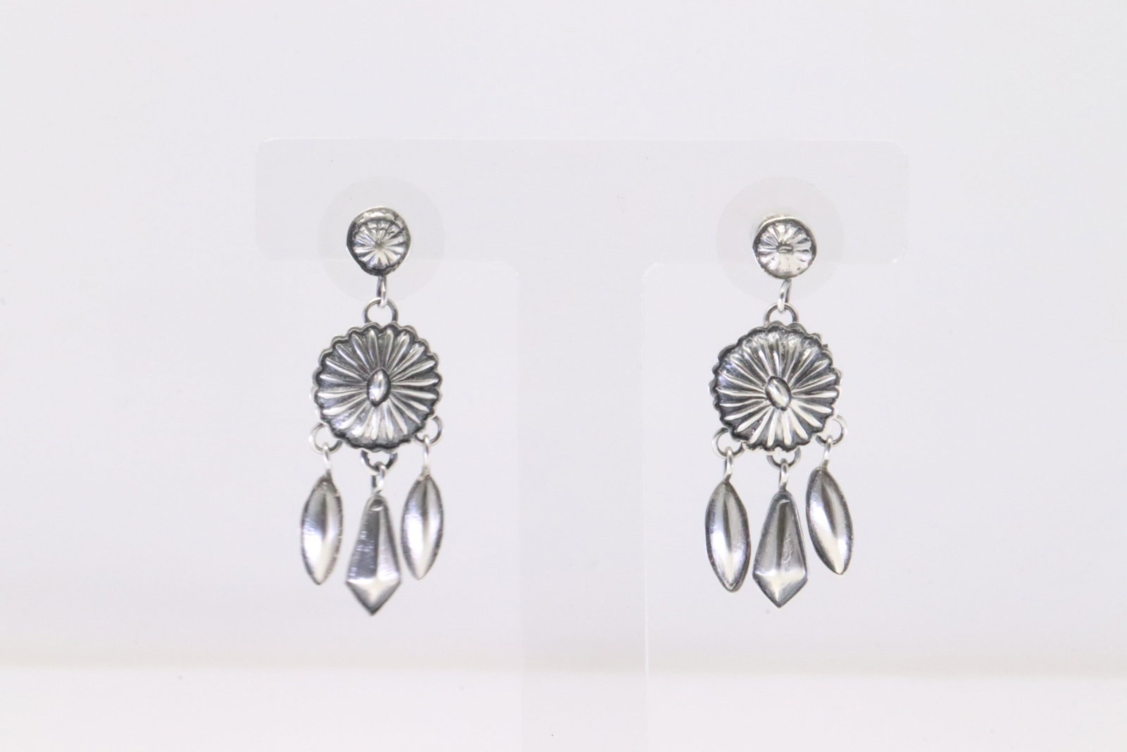 Native America Navajo Sterling Silver Post / Dangling Earring's By Terry Charlie.: This is a Native America Navajo Sterling Silver Post / Dangling Earring's By Terry Charlie.