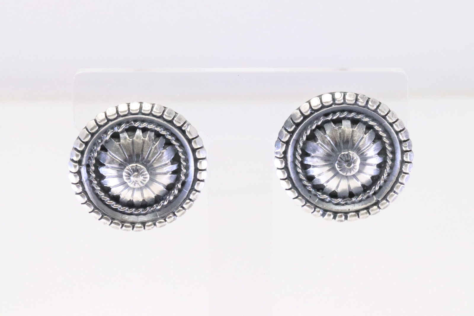 Native America Navajo Sterling Silver Post Earring's By Louise Joe. (1 of 4)