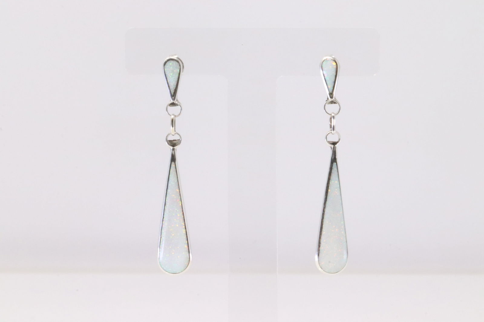 Native America Zuni Sterling Silver Synthetic Opal Post Earring's By Angela Gasper. (1 of 4)
