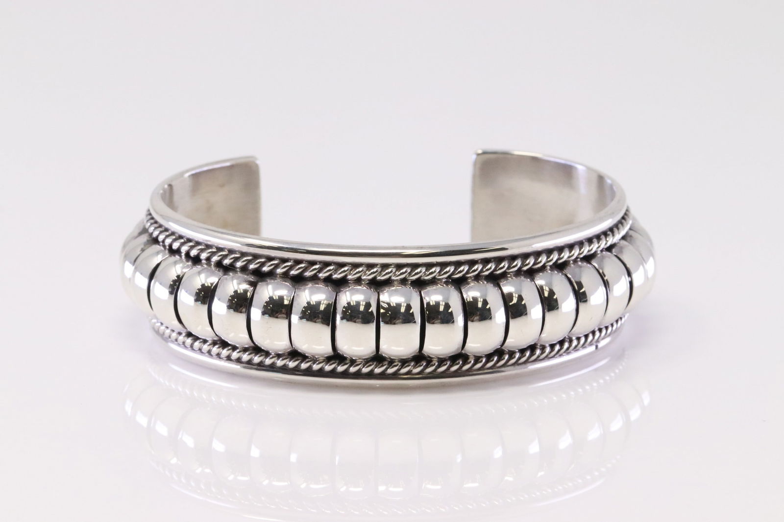 Native America Navajo Sterling Silver Bracelet Cuff By Thomas Charley. (1 of 4)