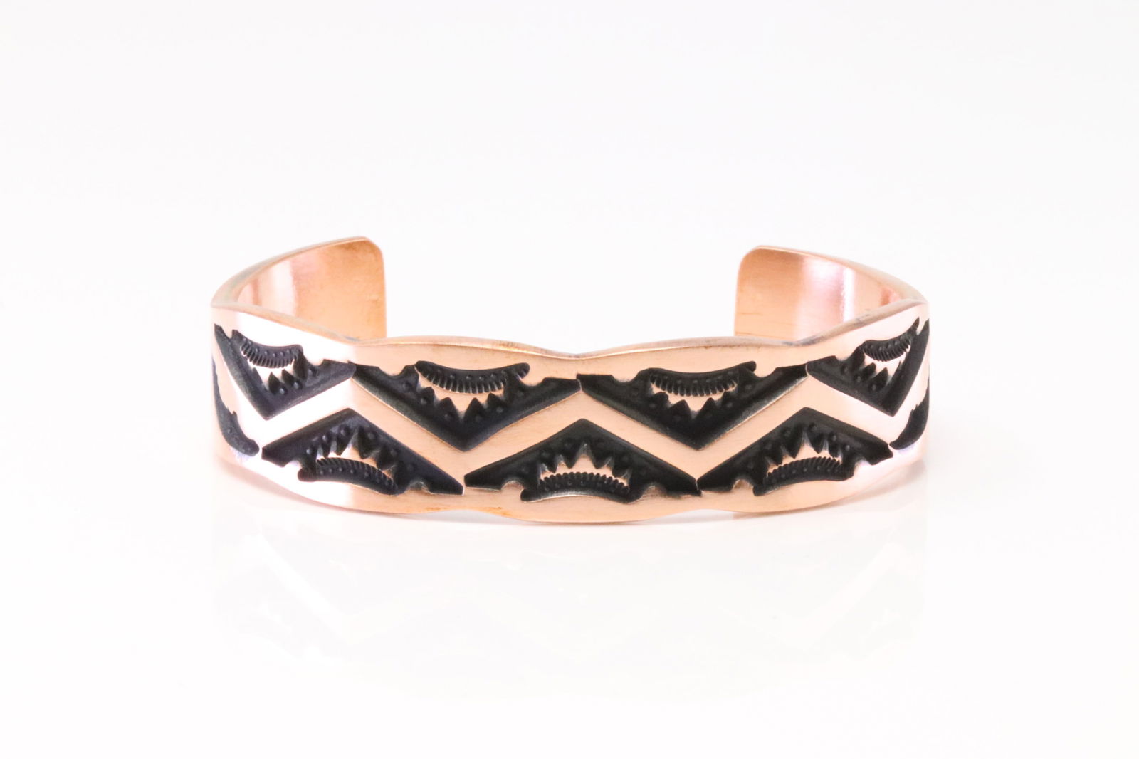 Native America Navajo Copper Bracelet Cuff By Jerrold Tahe. (1 of 4)