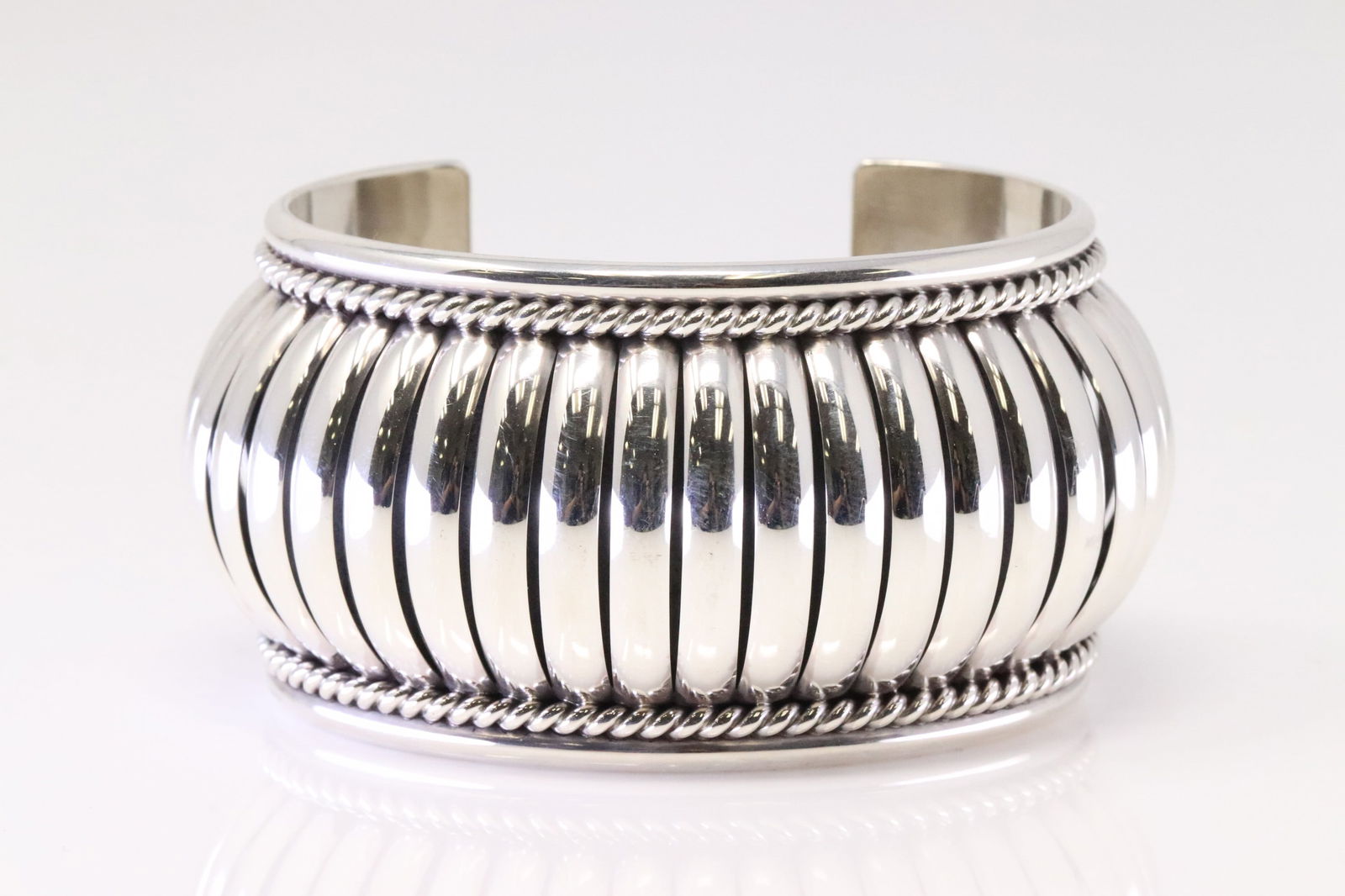 Native America Navajo Sterling Silver Bracelet Cuff By Thomas Charley. (1 of 4)