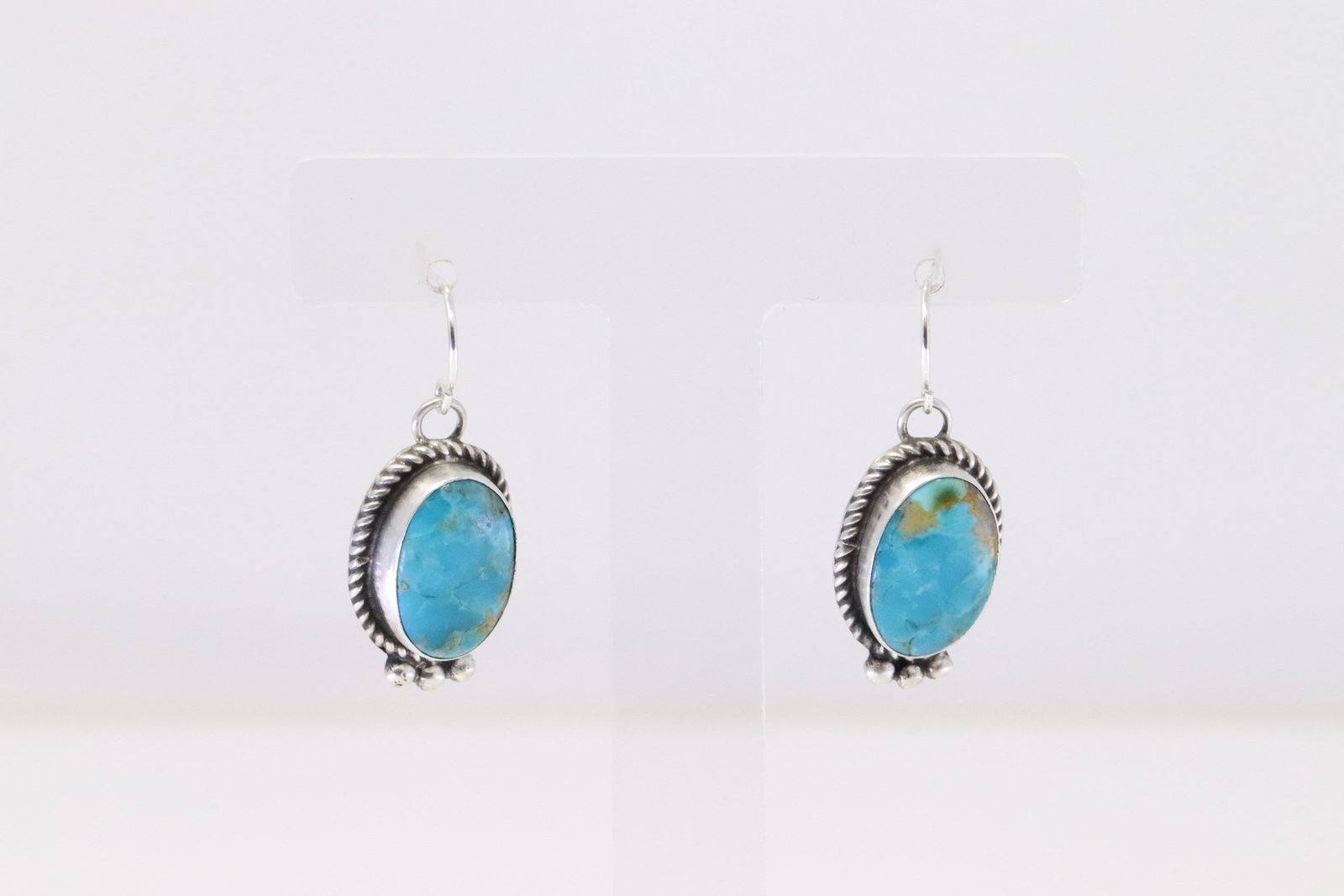 Native America Navajo Sterling Silver Turquoise Dangling Earring's By Judith Dixon.: This is a Native America Navajo Sterling Silver Turquoise Dangling Earring's By Judith Dixon.