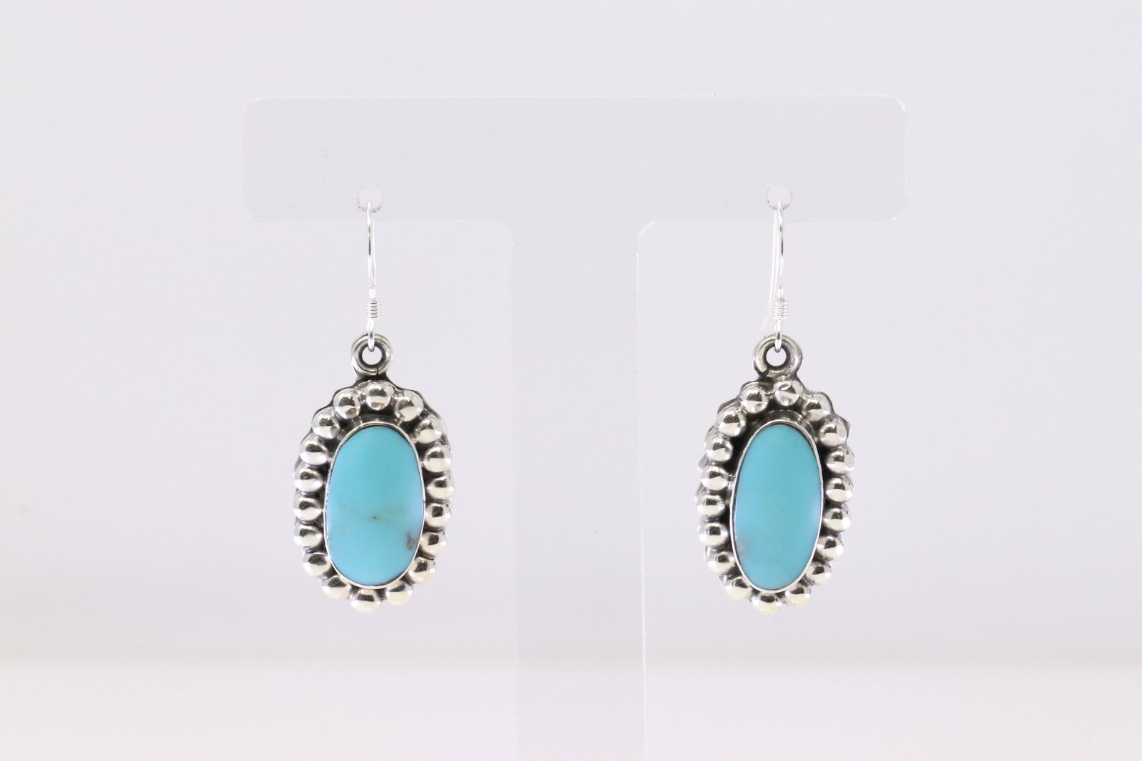 Native America Navajo Sterling Silver Turquoise Dangling Earring's By Sheena Jack.: This is a Native America Navajo Sterling Silver Turquoise Dangling Earring's By Sheena Jack.