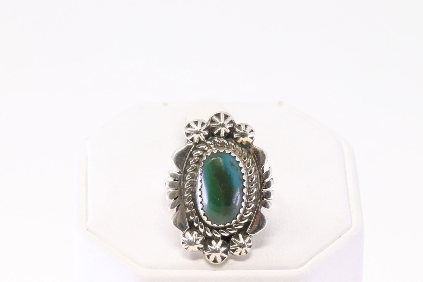 Native America Navajo Sterling Silver Turquoise Ring By M. (1 of 4)