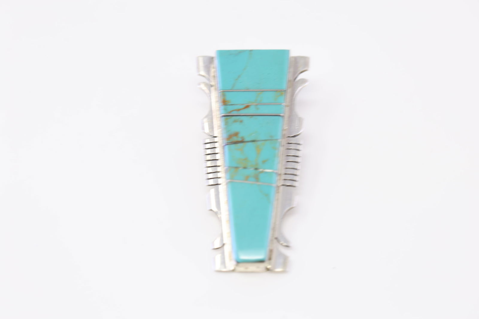 Native America Navajo Sterling Silver Bolo Tie Turquoise Inlay By S.F. (1 of 3)