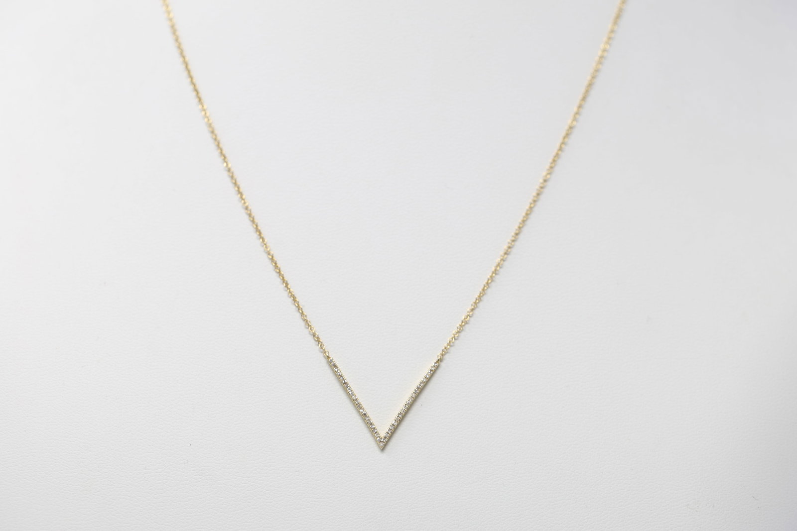 Diamond V Pendant Necklace 14Kt. (1 of 4)
