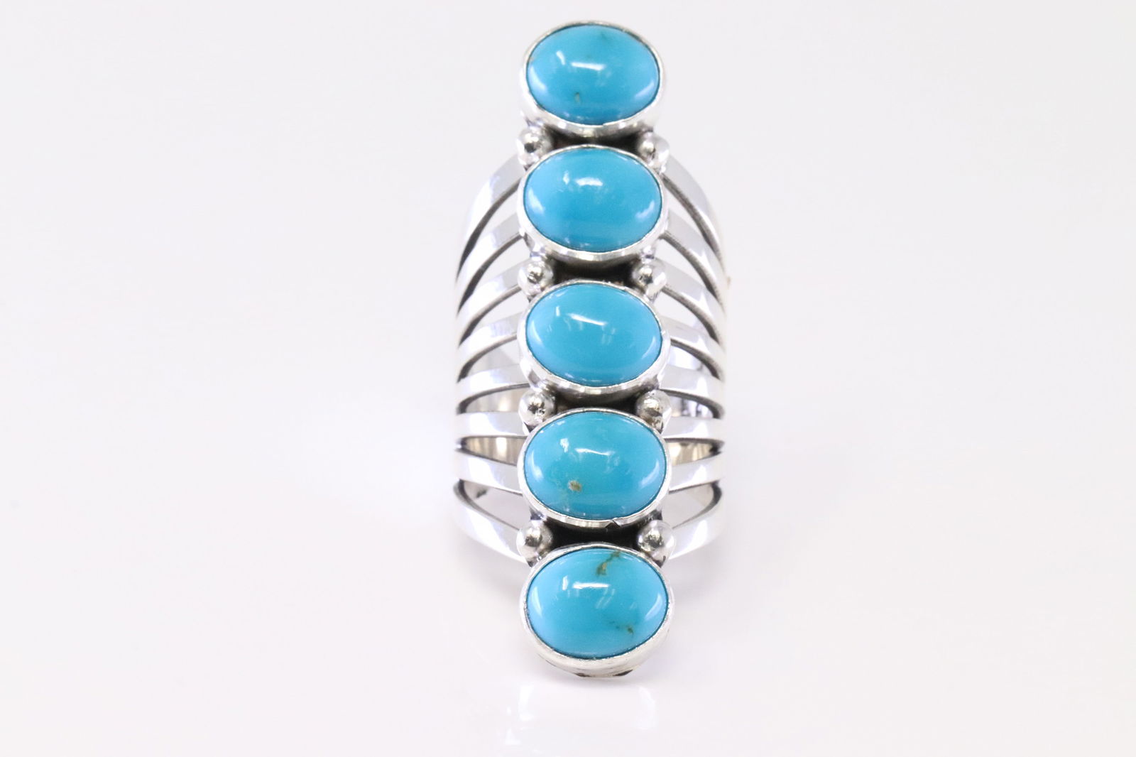 Native America Navajo Sterling Silver Turquoise Ring By Thomas Yazzie. (1 of 4)