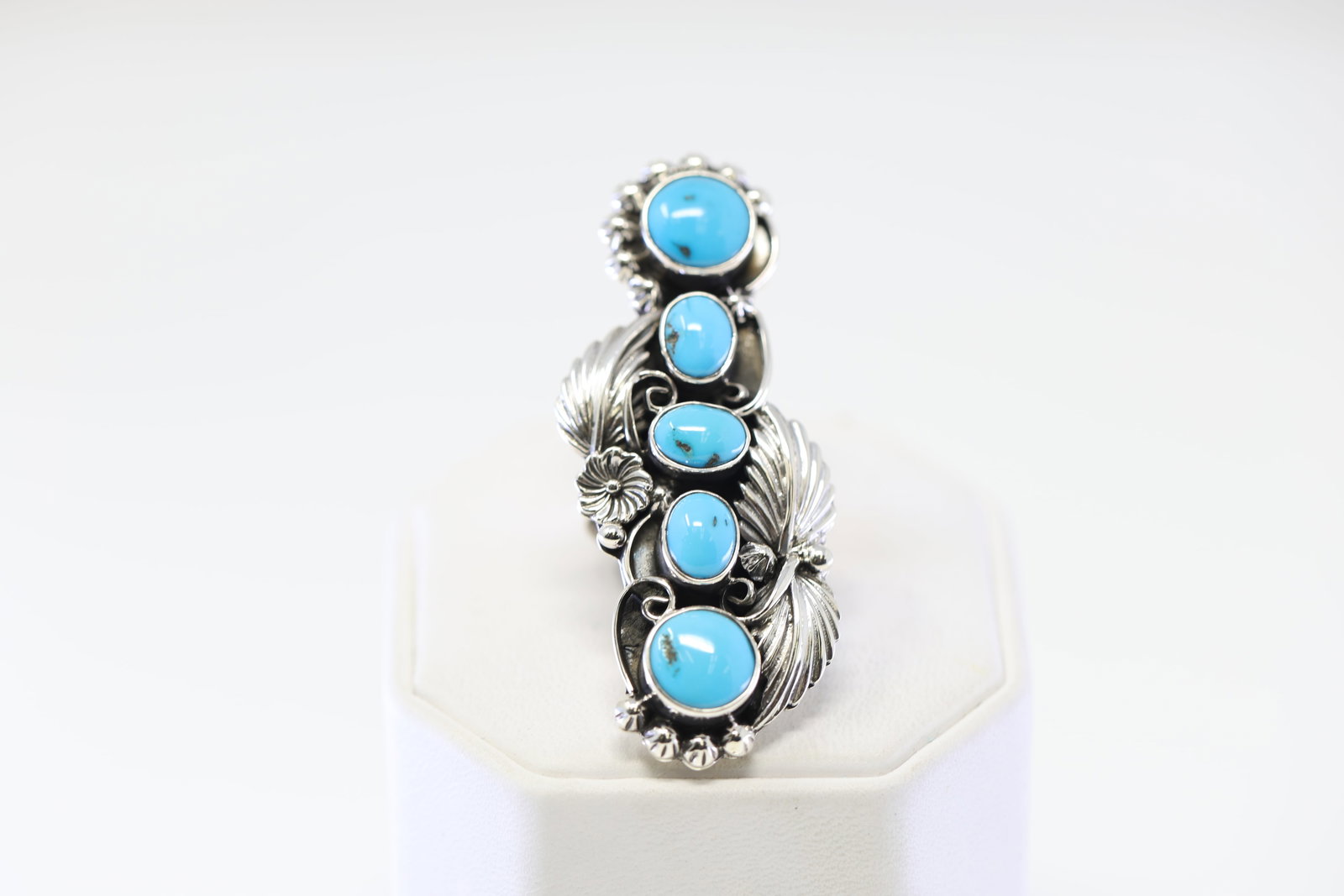 Native America Navajo Sterling Silver Turquoise Ring By Gilbert Smith. (1 of 4)