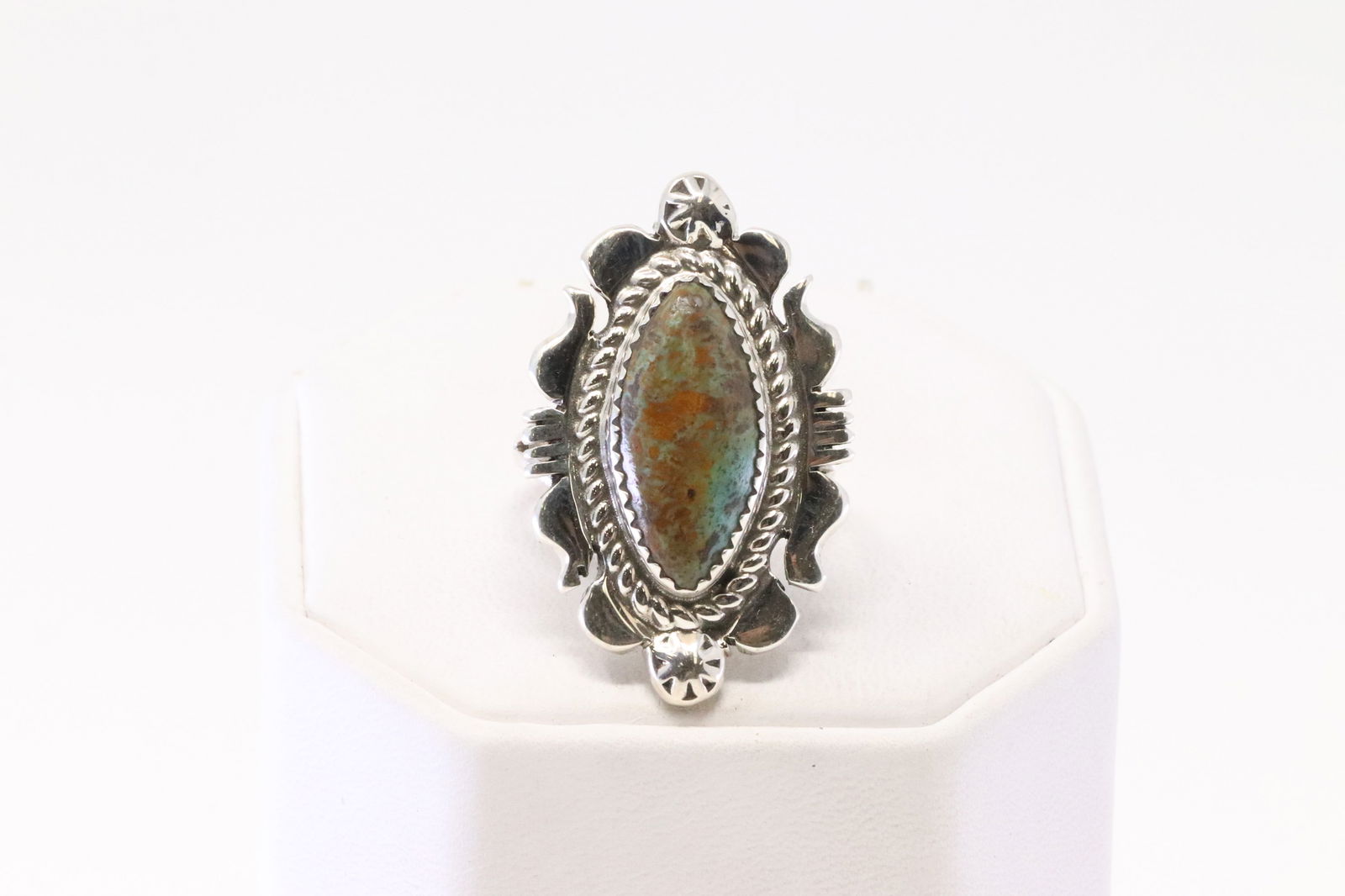 Native America Navajo Sterling Silver Turquoise Ring By M. (1 of 4)