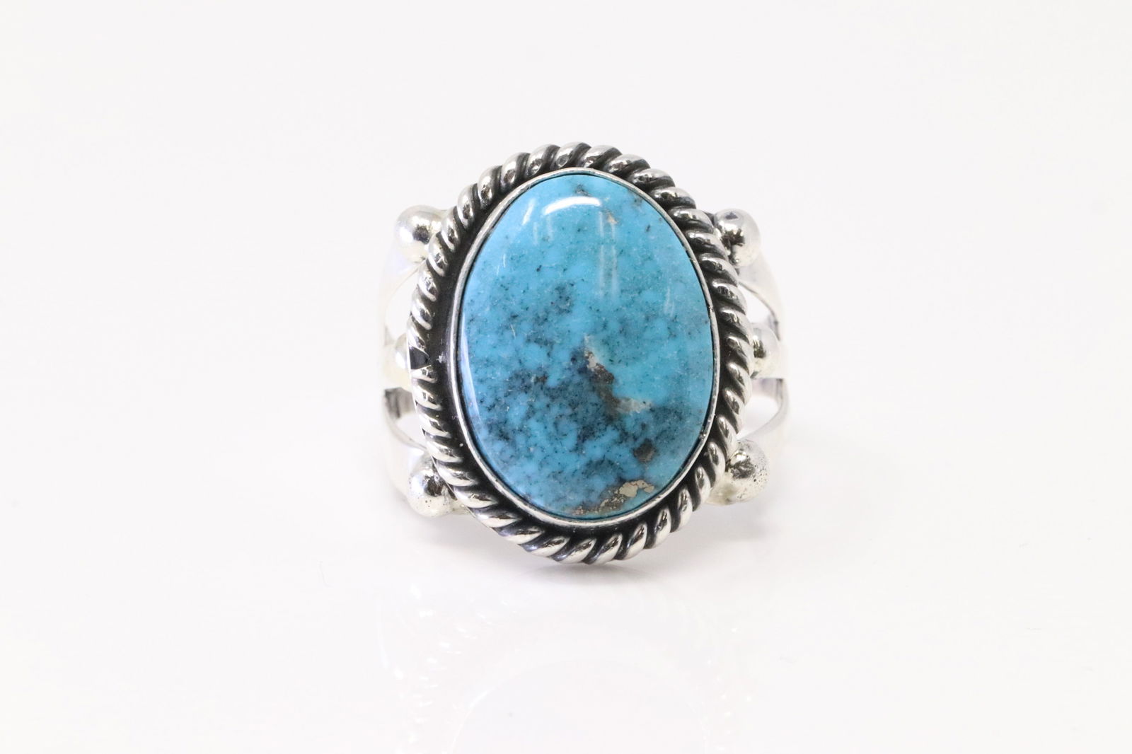 Native America Navajo Sterling Silver Turquoise Ring By M. (1 of 4)
