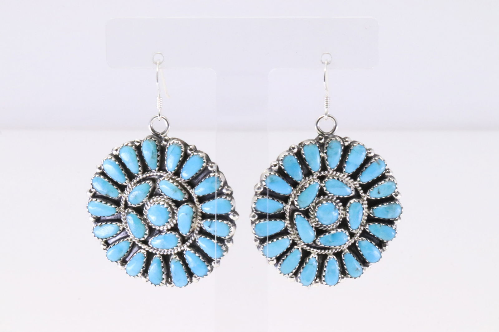 Native America Navajo Sterling Silver Turquoise Dangling Earring's By Zeita Begay. (1 of 4)