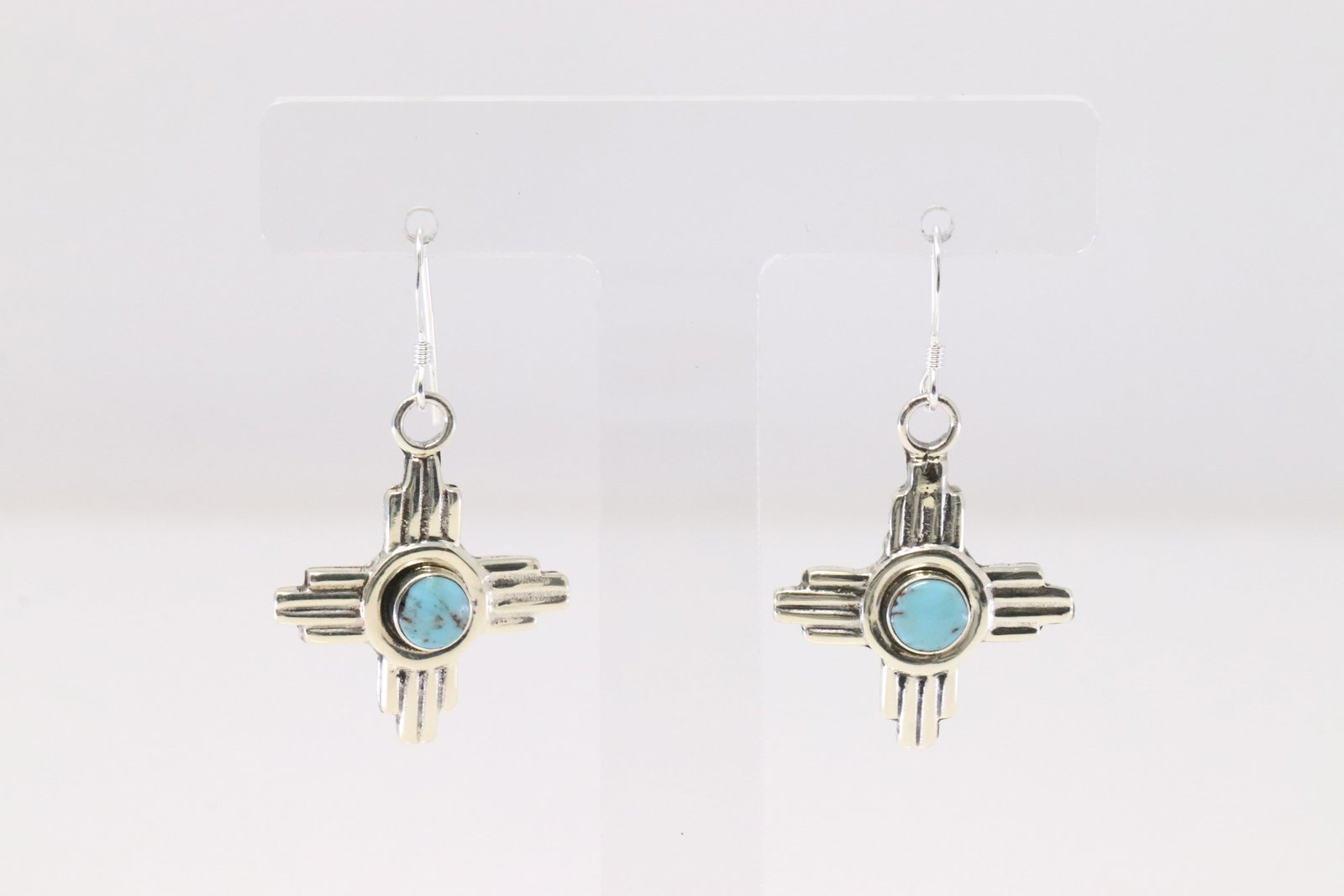 Native America Navajo Sterling Silver Turquoise Dangling Earring's By Franklin Johnson.: This is a Native America Navajo Sterling Silver Turquoise Dangling Earring's By Franklin Johnson.