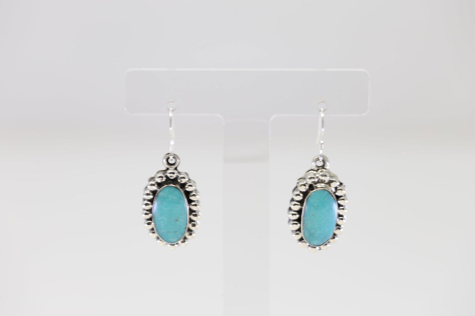 Native America Navajo Sterling Silver Turquoise Dangling Earring's By Sheena Jack.: This is a Native America Navajo Sterling Silver Turquoise Dangling Earring's By Sheena Jack.