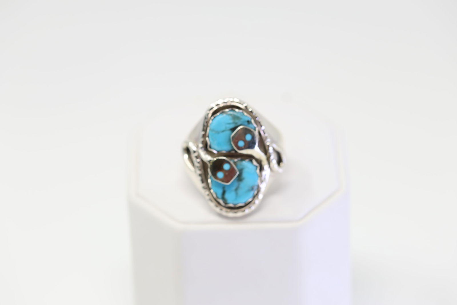 Native America Zuni Sterling Silver Turquoise Ring By Joy Calabaza. (1 of 4)