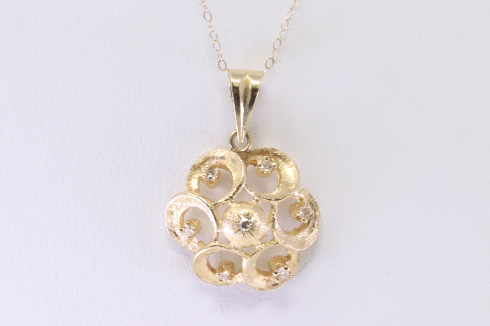 Diamond Flower Pendant 14Kt. (1 of 4)