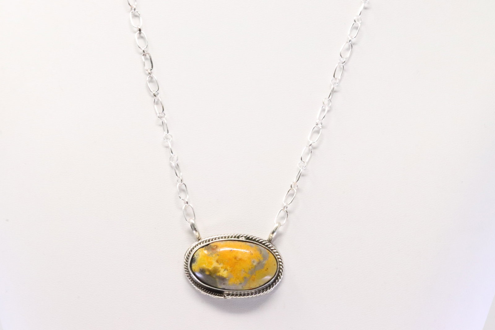 Native America Navajo Sterling Silver Bumble Bee Necklace By Sadie Jim.: This is a Native America Navajo Sterling Silver Bumble Bee Necklace By Sadie Jim. Necklace length: 20.00"