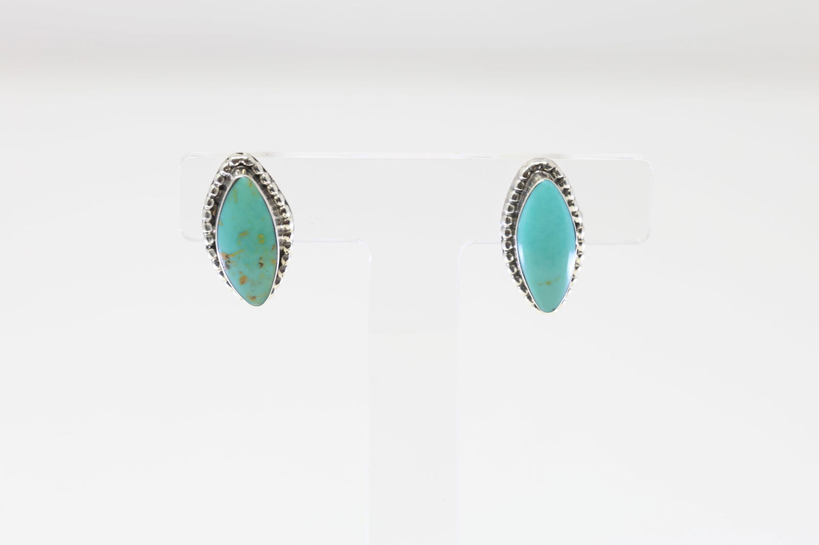 Native America Navajo Sterling Silver Turquoise Post Earring's By Marie Jones. (1 of 4)