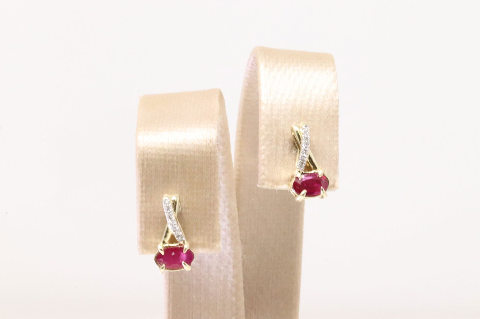 Ruby & Diamond Stud Earring 10Kt. (1 of 4)