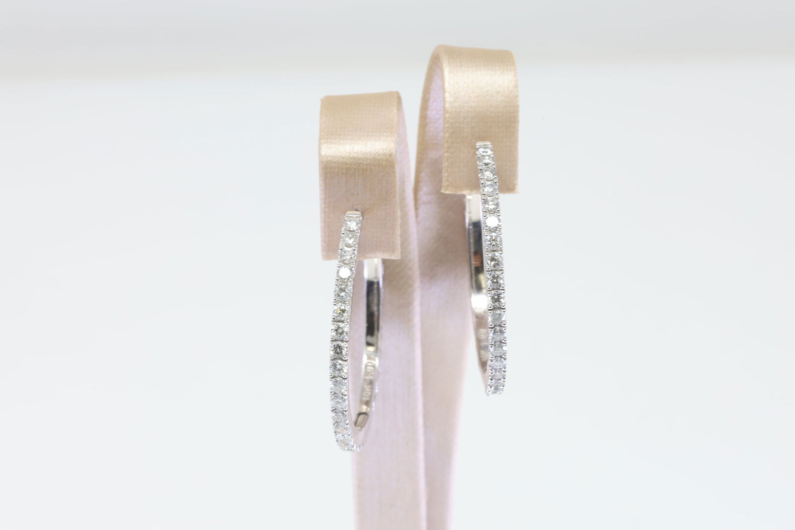 White Gold Diamond Hoop Earring . (1 of 4)