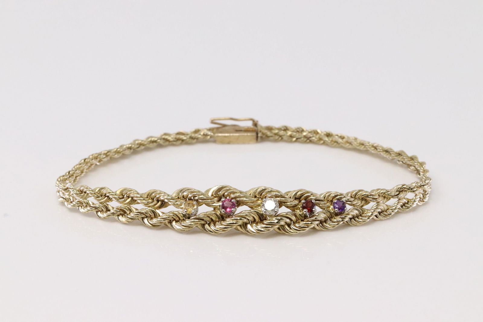 Multi-Color Stone & Diamond Bracelet 14Kt. (1 of 4)