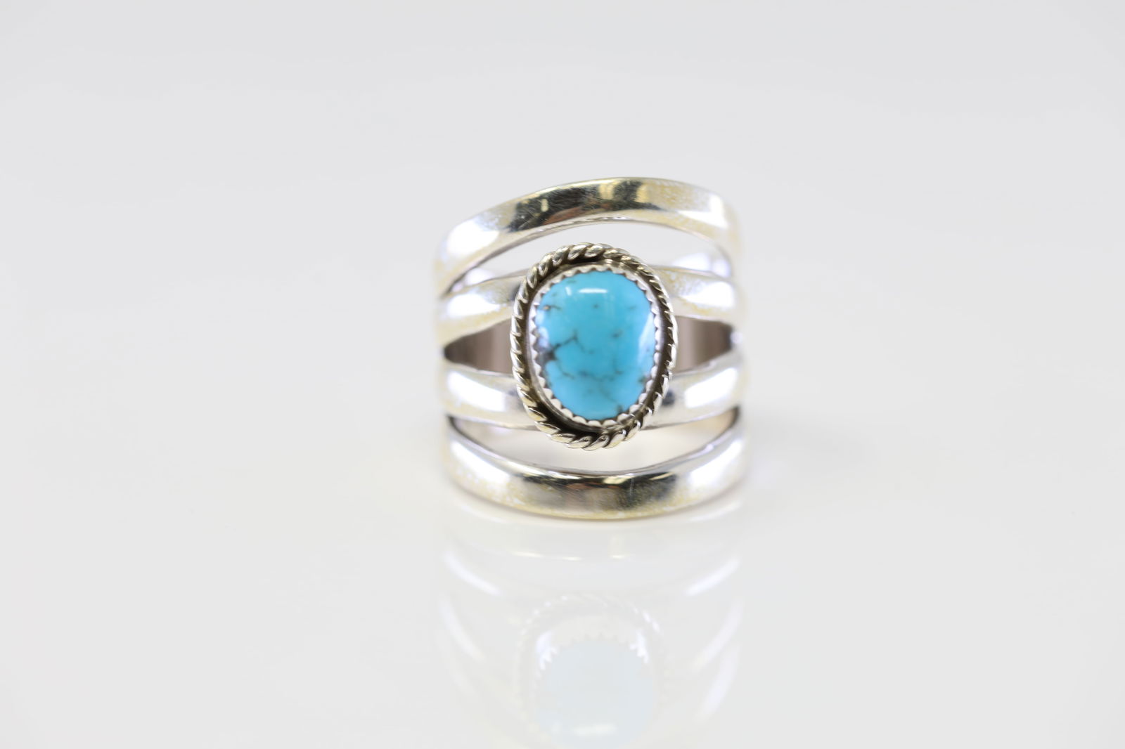 Native America Navajo Sterling Silver Turquoise Ring By G.S. (1 of 4)