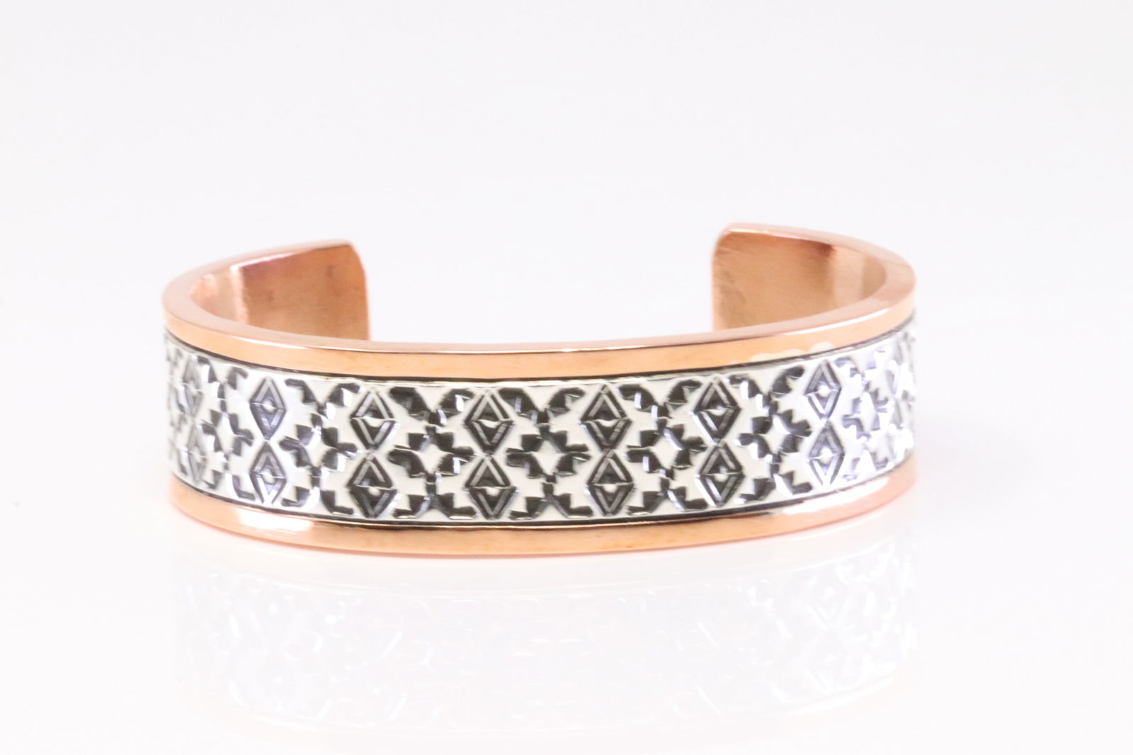 Native America Navajo Sterling Silver Copper Bracelet Cuff By Wylie Secatero. (1 of 4)