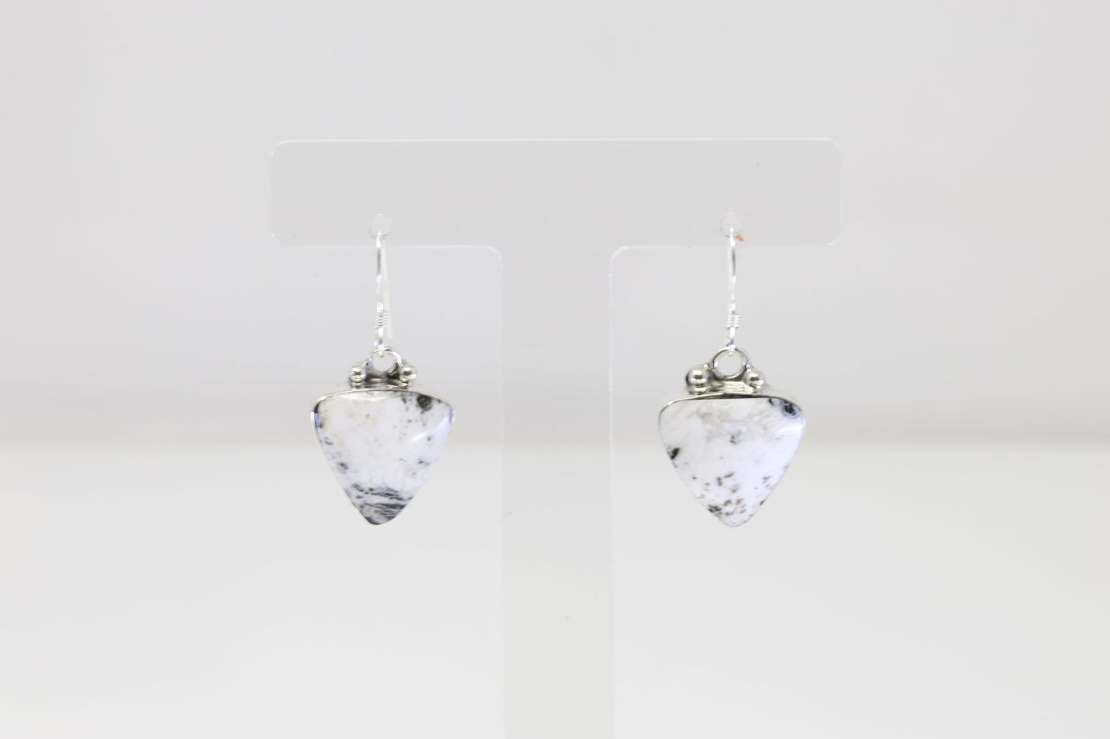 Native America Navajo Sterling Silver White Buffalo Dangling Earring's By David Lopez. (1 of 4)