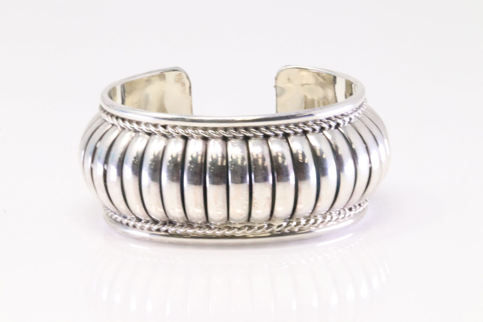 Native America Navajo Sterling Silver Bracelet Design Cuff By Manuel Johnson. (1 of 4)