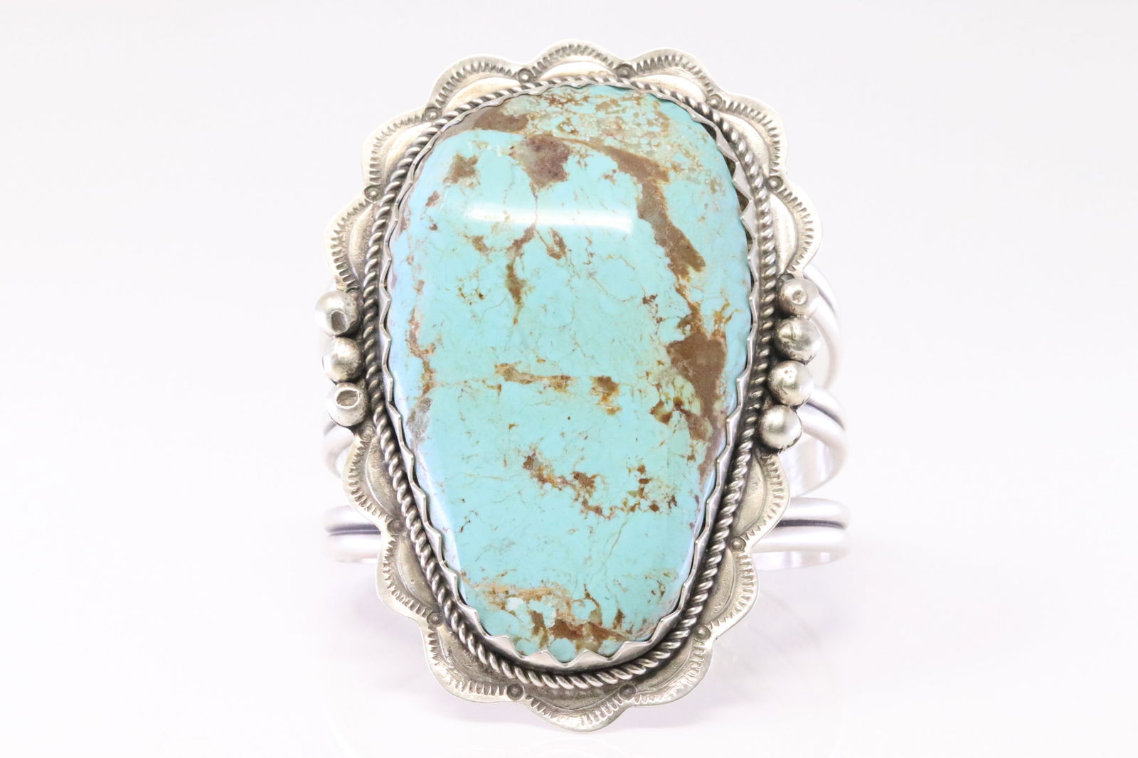 Native America Navajo Sterling Silver Number 8 Turquoise Bracelet By Danny Henio. (1 of 5)