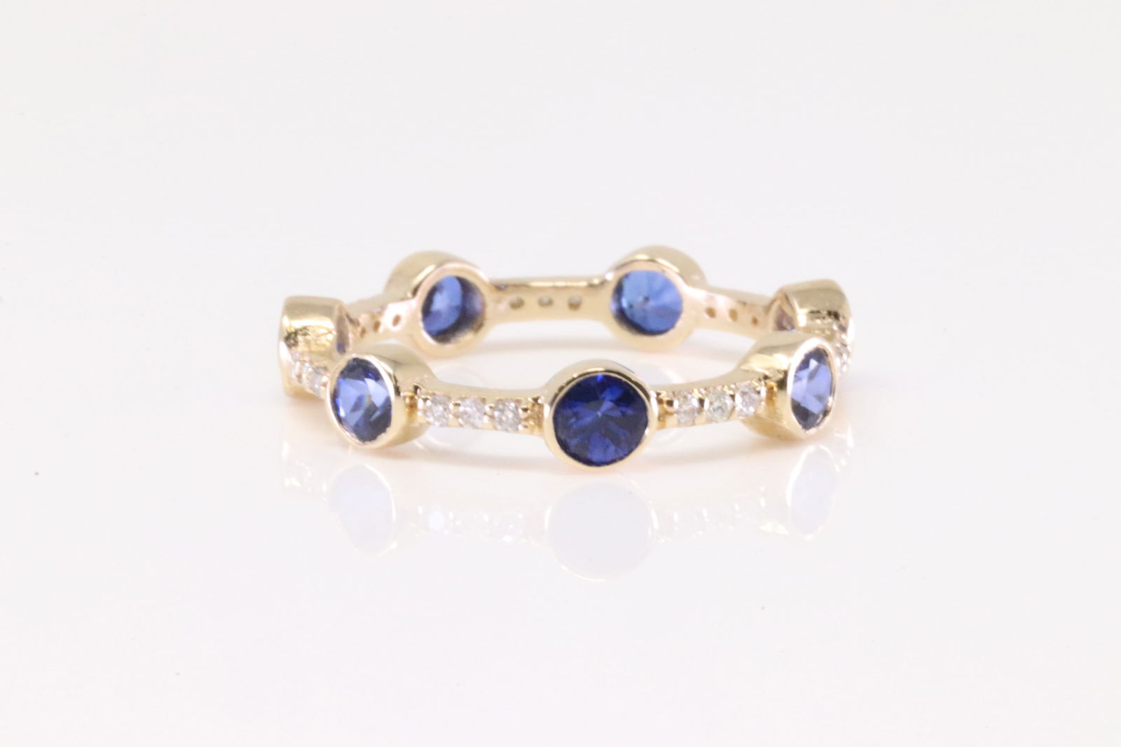 Sapphire & Diamond Eternity Ring 14Kt. (1 of 3)