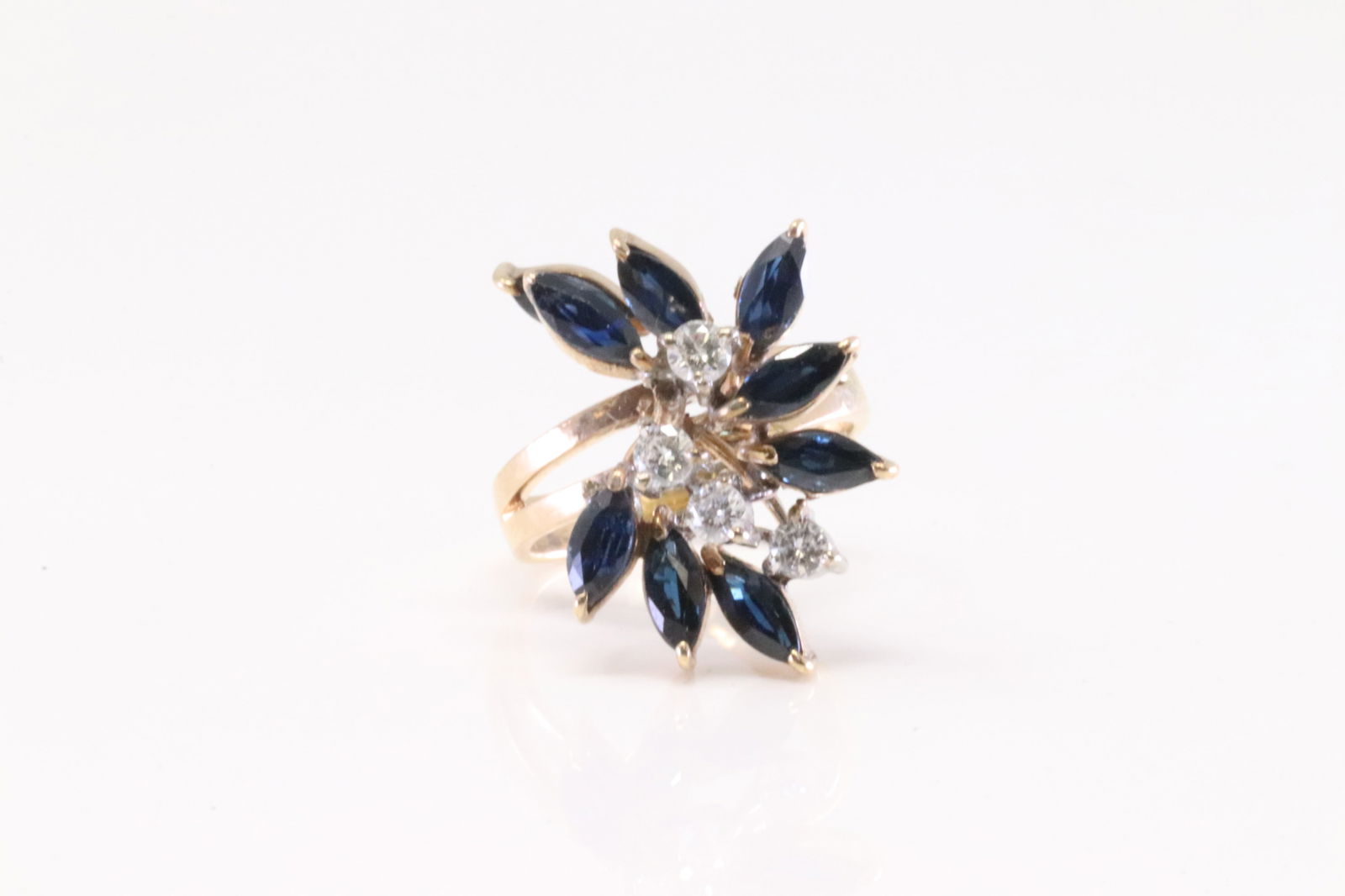 14Kt Diamond & Sapphire Ring (1 of 4)