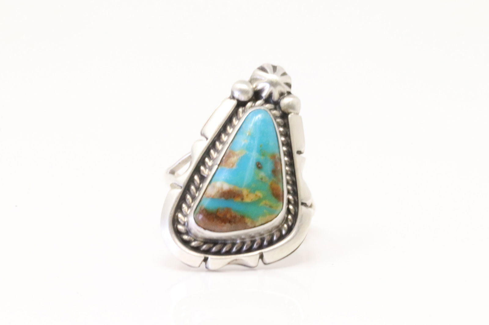 Native American Navajo Sterling Silver Turquoise Ring By Donovan Skeets. (1 of 4)