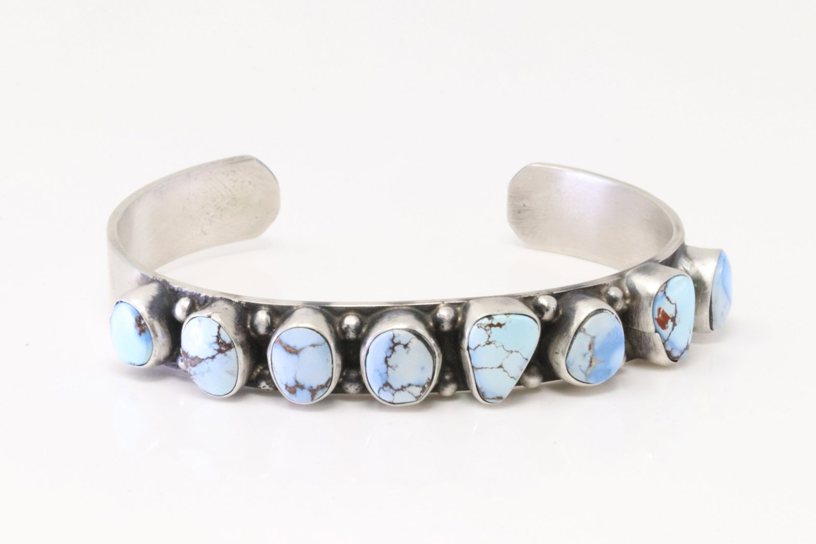 Native America Navajo Sterling Silver Golden Hill Turquoise Bracelet By Jameson Garcia.: This is a Native America Navajo Sterling Silver Golden Hill Turquoise Bracelet By Jameson Garcia.