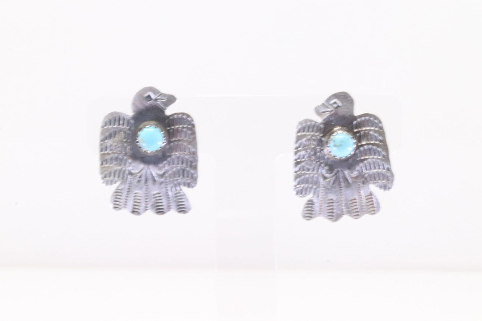 Native America Navajo Sterling Silver Opal Dangling Earring's By S.H. (1 of 4)